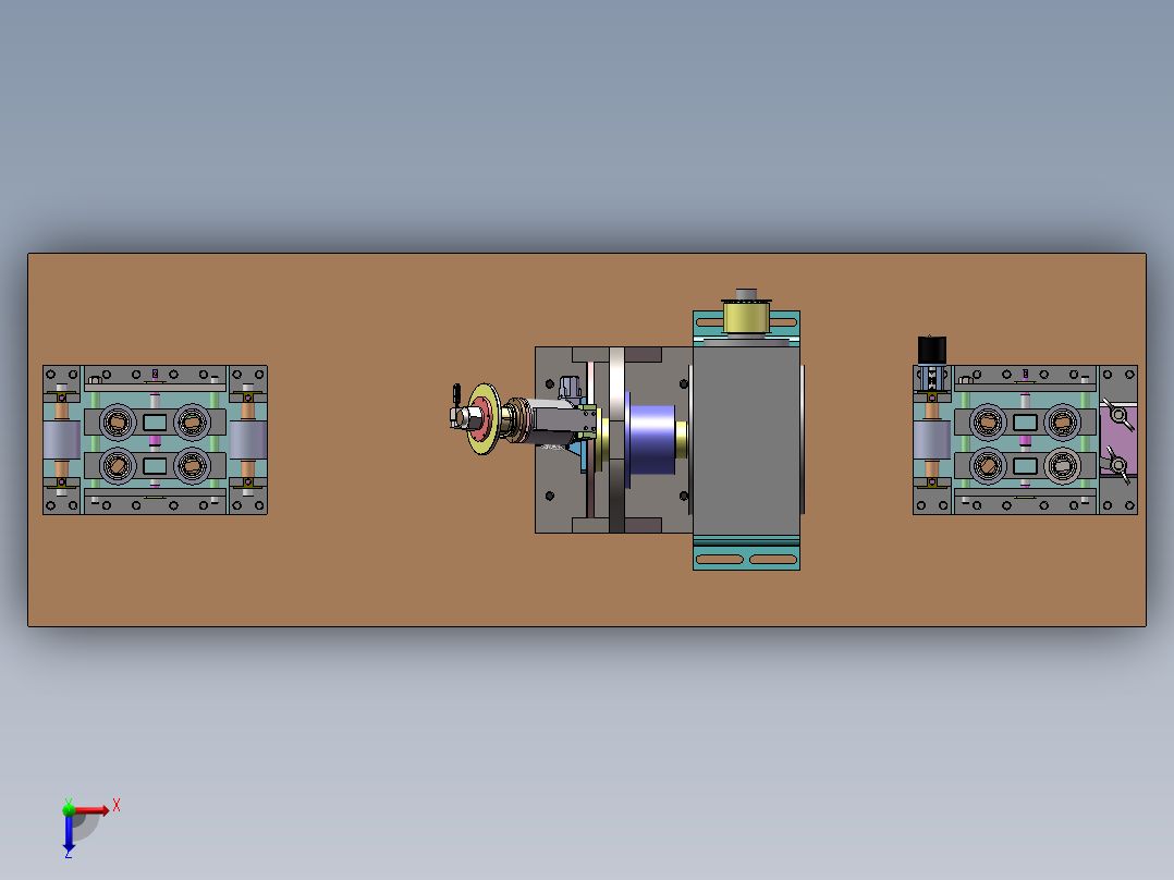 屏蔽层包覆装置俯视图