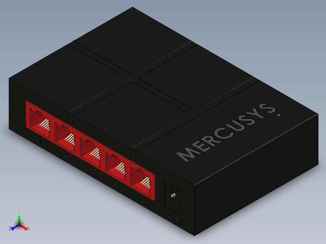 光纤交换机正等轴测图