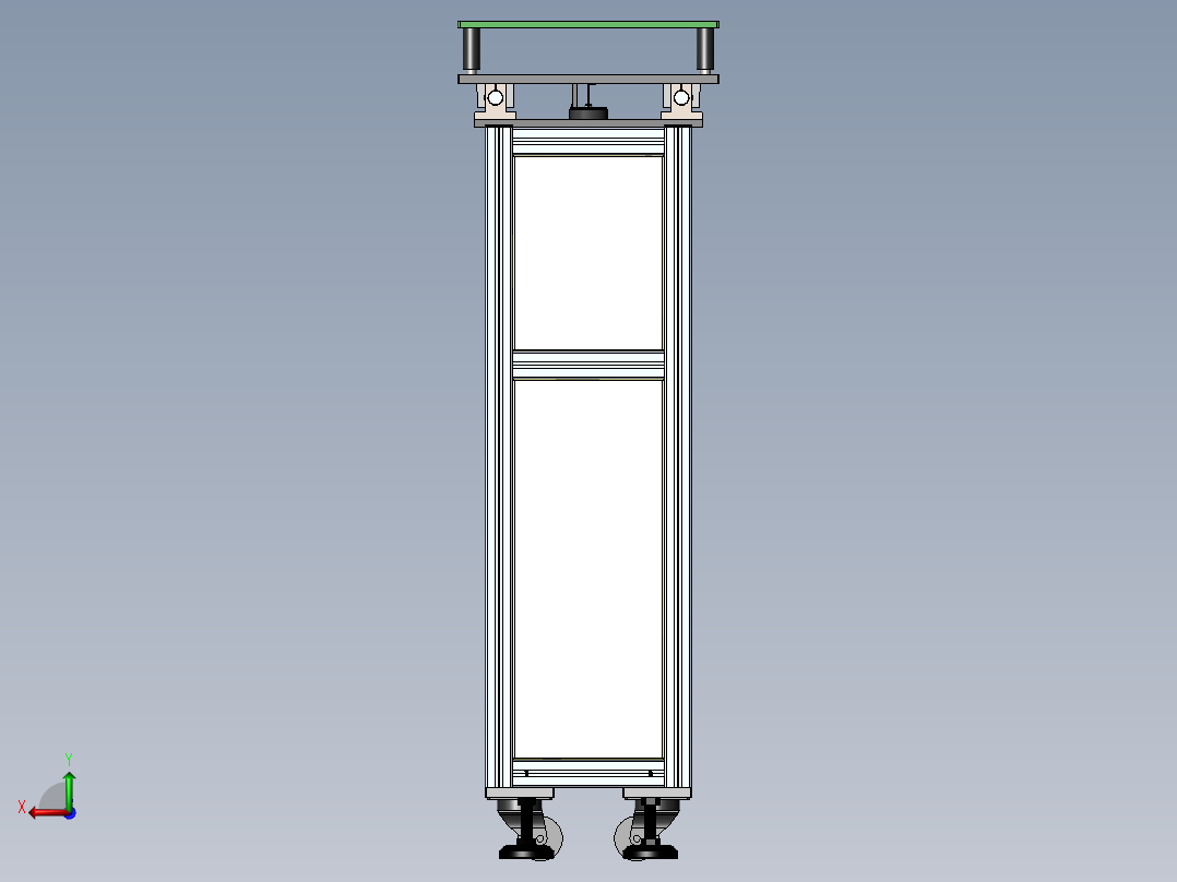 矩形点阵料仓后视图