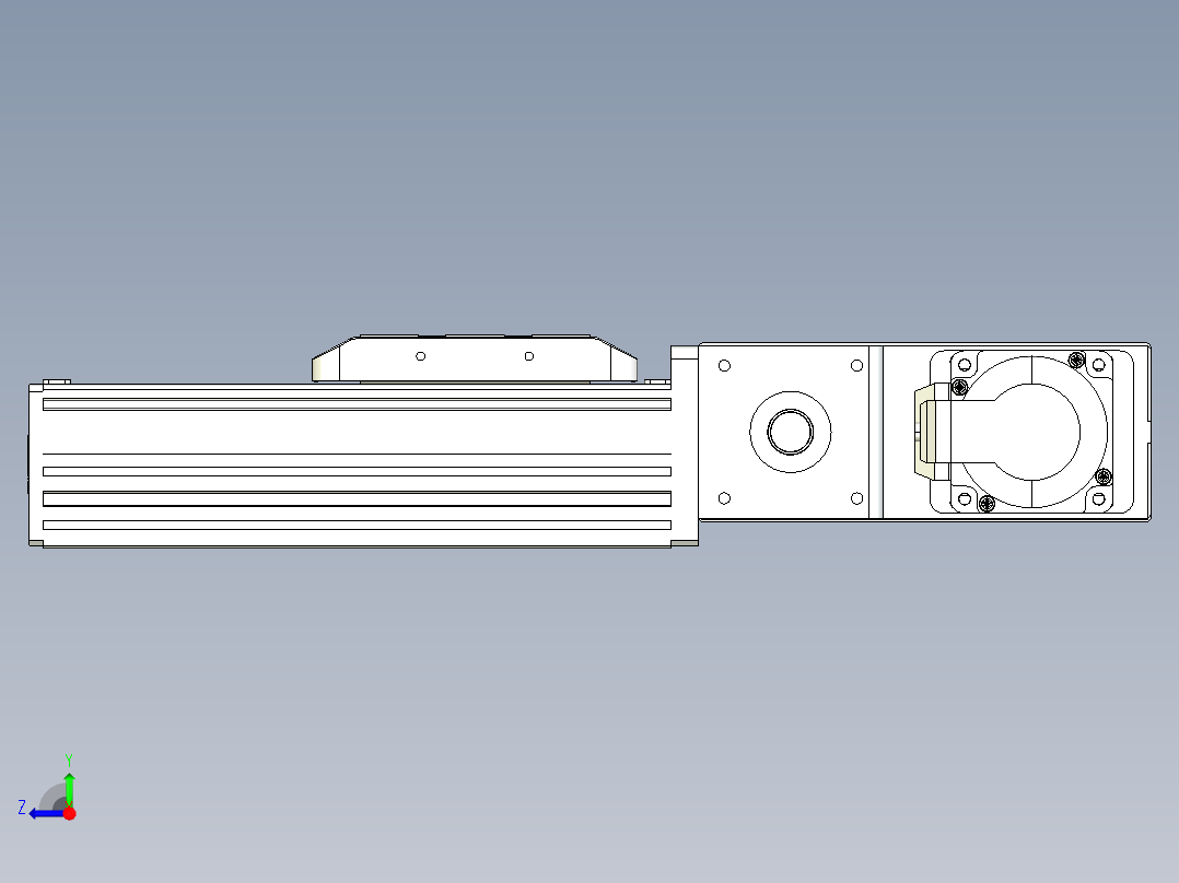 同步带全封闭直线模组TPA-HCB-85D-90-L50-MR-C-P20-N3右视图