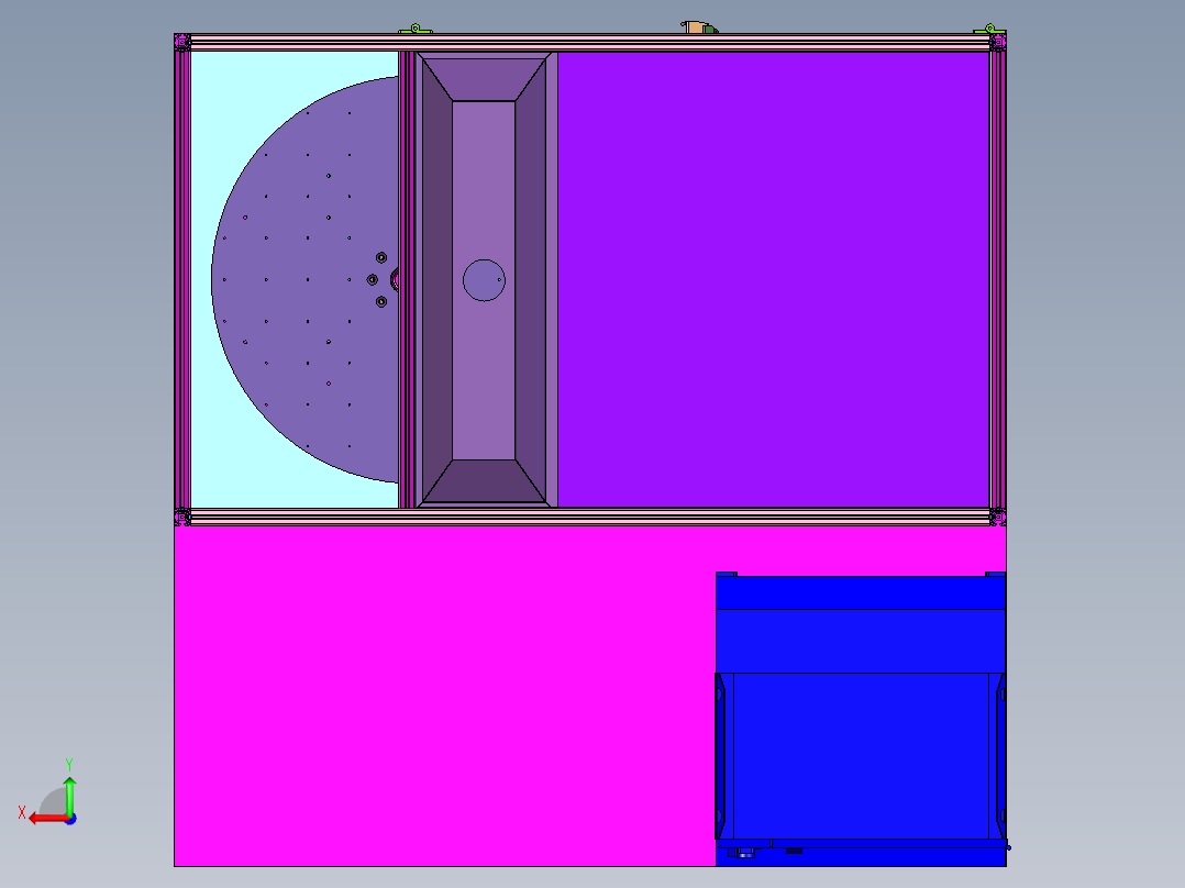 焊接机器人回转台工作站的布局后视图