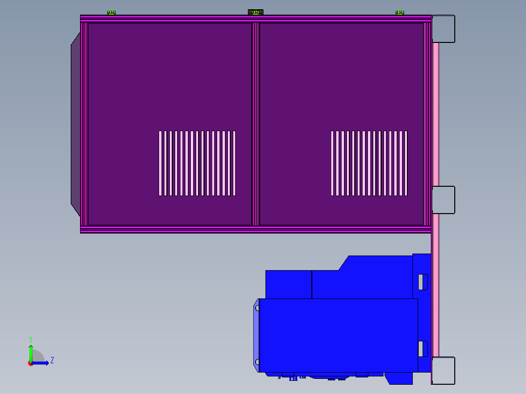 焊接机器人回转台工作站的布局左视图