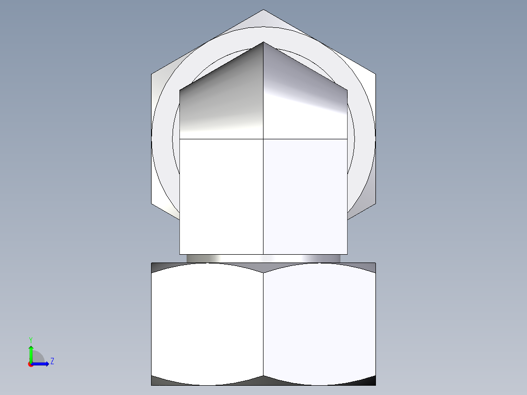 卡套式工业通用硬管接头EO_Swivel_nut_elbow_EW18ZLCF左视图