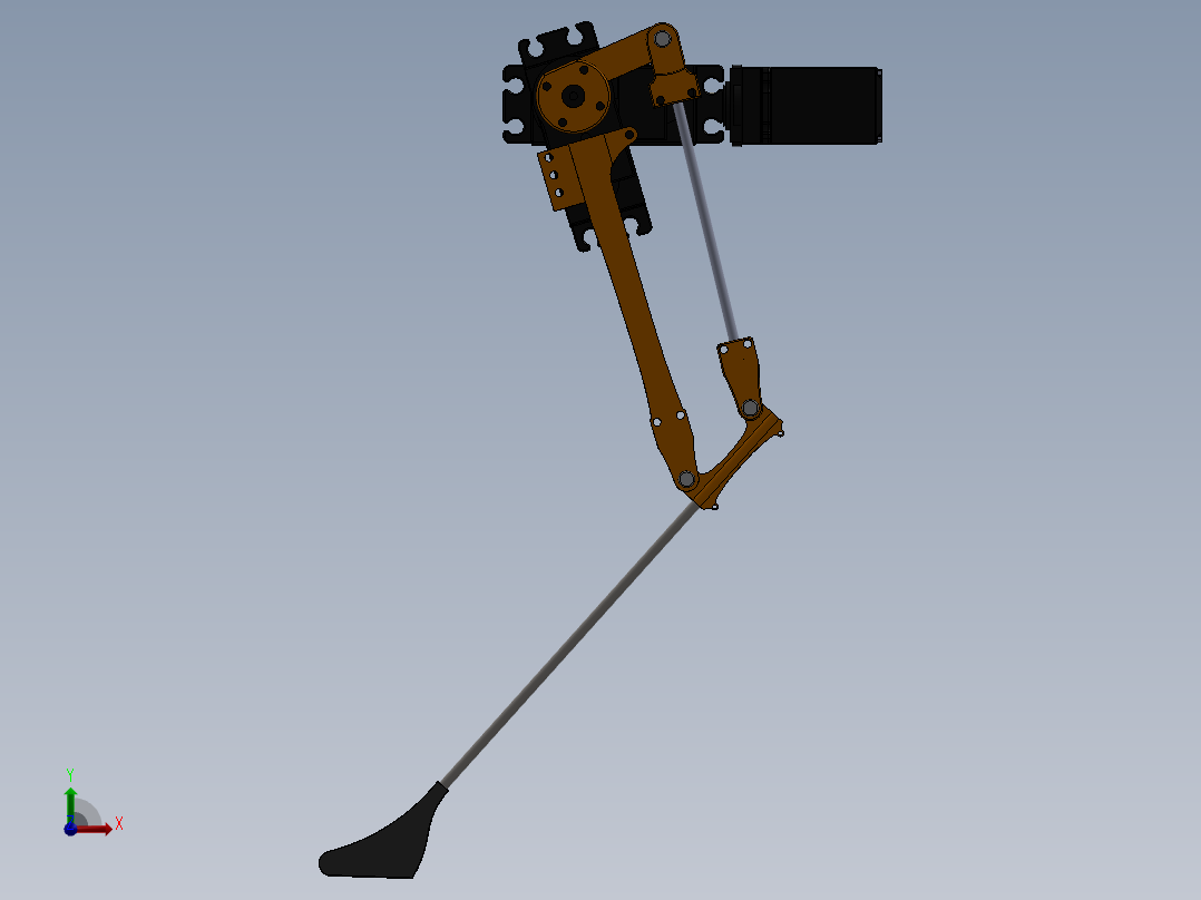 Quadruped Bot and leg四足机器人前视图