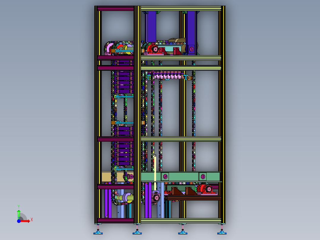 周转箱仓储物流往复升降设备前视图