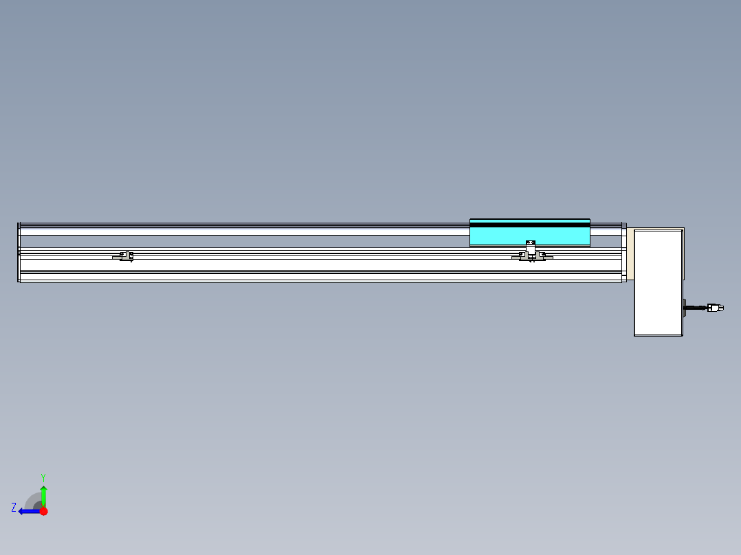 同步带滑台-半封闭B22H-L100-C-S750-RD-P75-D3-N5右视图