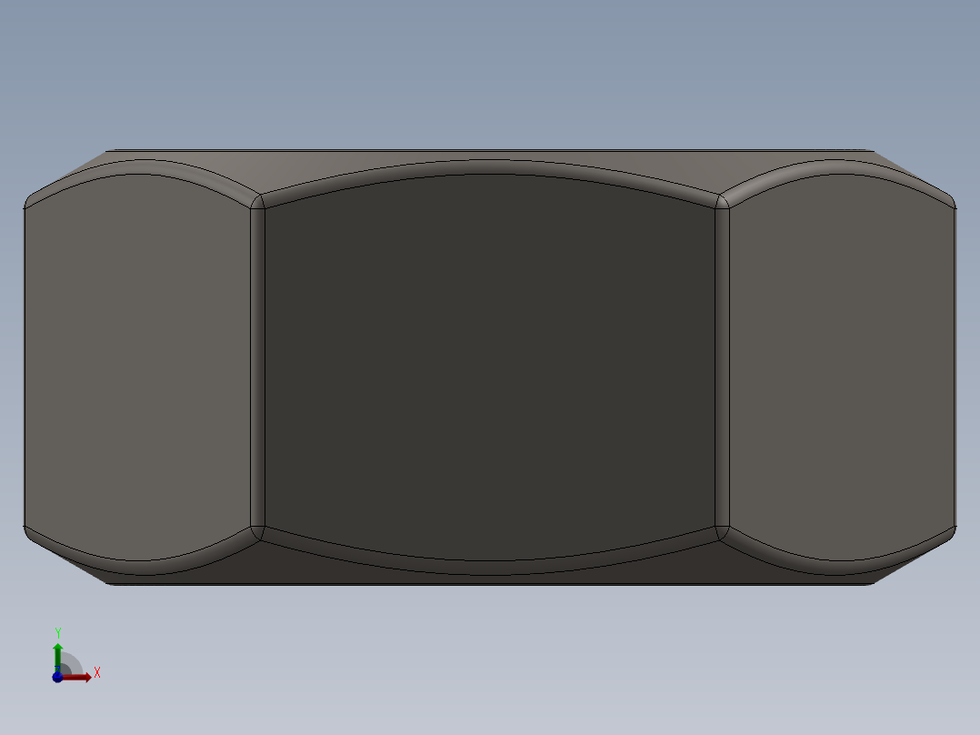紧固件-Raw Steel Nut 0.3125前视图