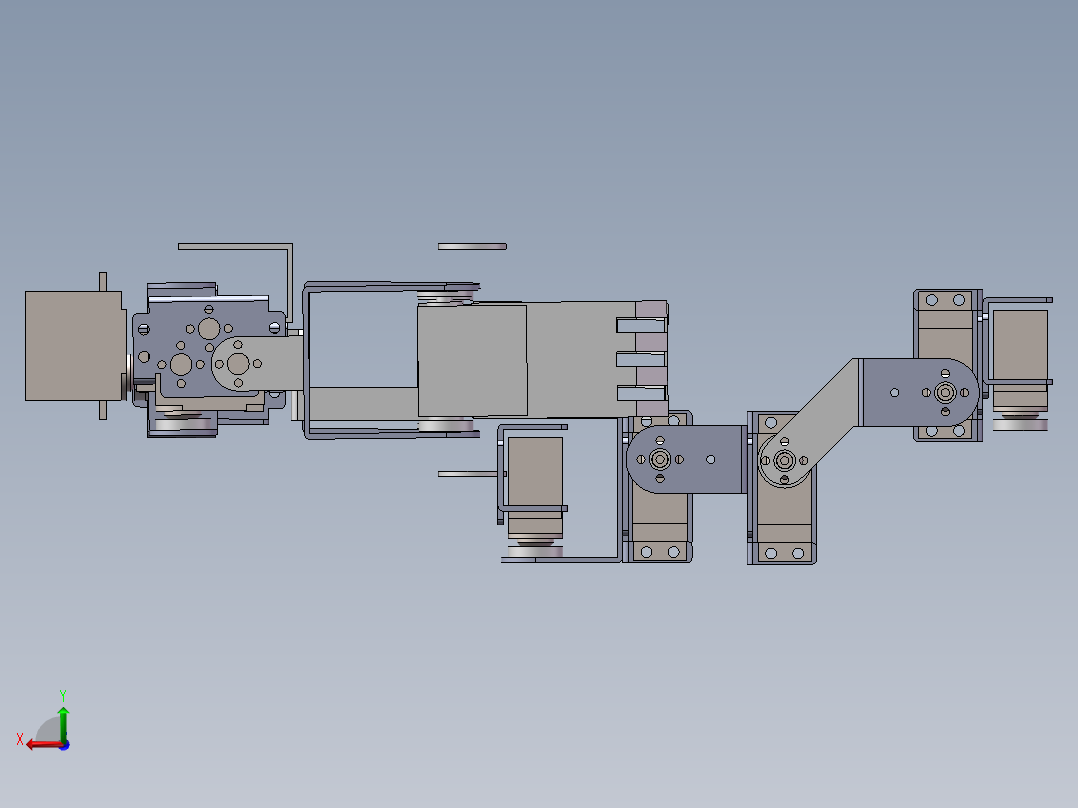 人形机器人（三维+课设+程序+二维+电路图）后视图