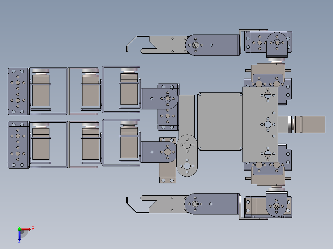 人形机器人（三维+课设+程序+二维+电路图）俯视图