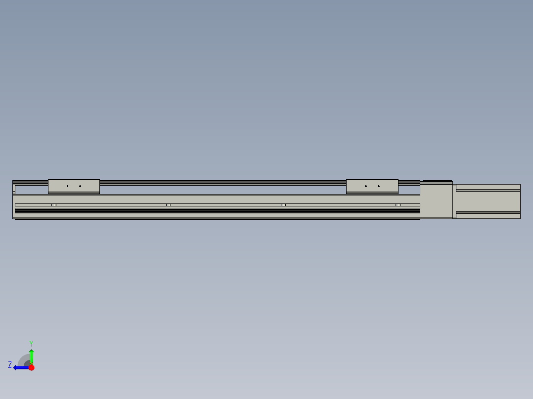 直线模组LHAT10-CA-S500-M-C3设计图纸右视图