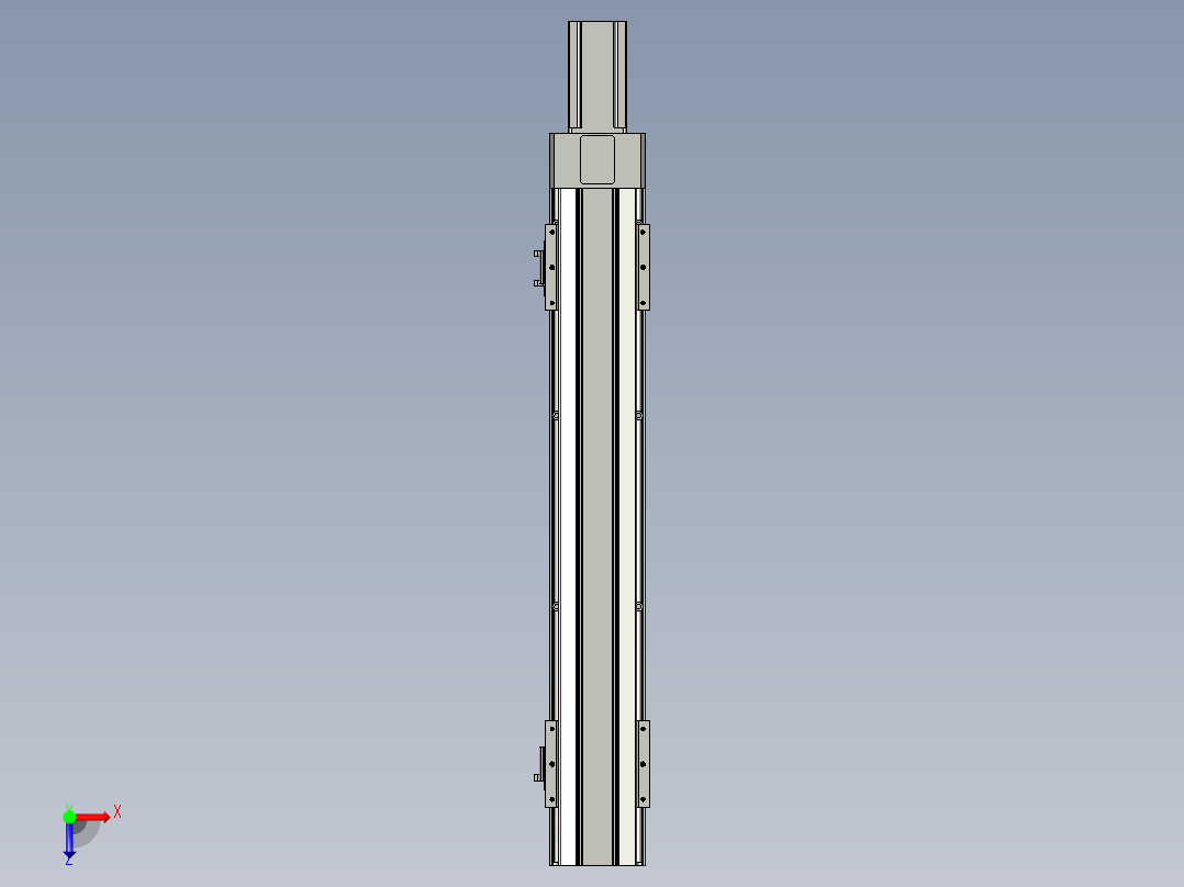 直线模组LHAT10-CA-S500-M-C3设计图纸俯视图