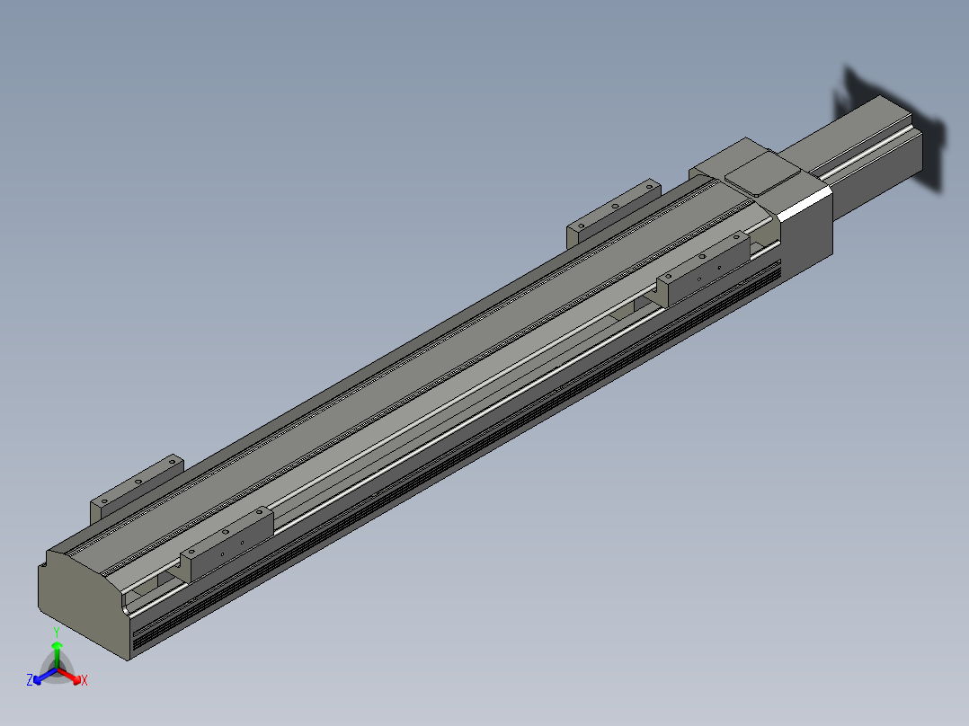 直线模组LHAT10-CA-S500-M-C3设计图纸正等轴测图