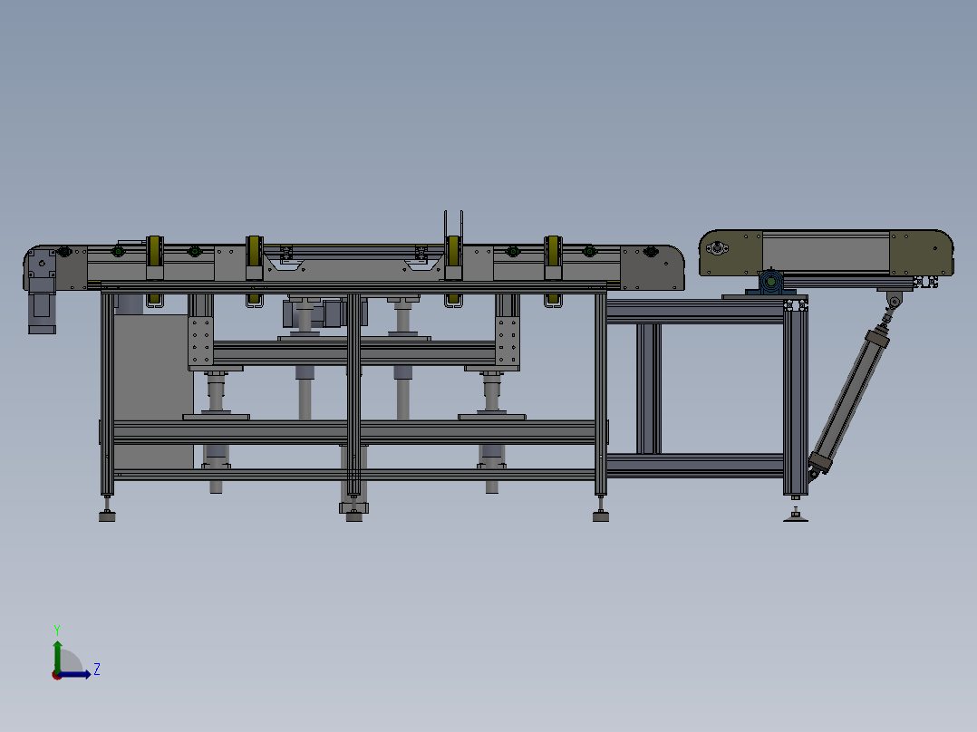 玻璃运输皮带线sw20可编辑左视图