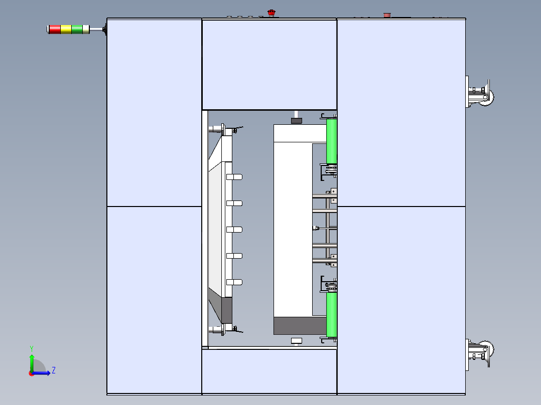方形箱子翻转变位机sw19可编辑左视图