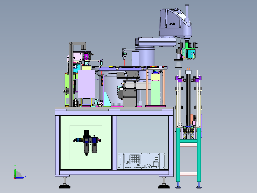 冷凝器U型管自动插管sw20可编辑左视图