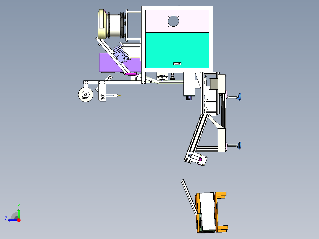自动螺丝包装机3D图纸非标自动化设备3D图纸3D模型右视图