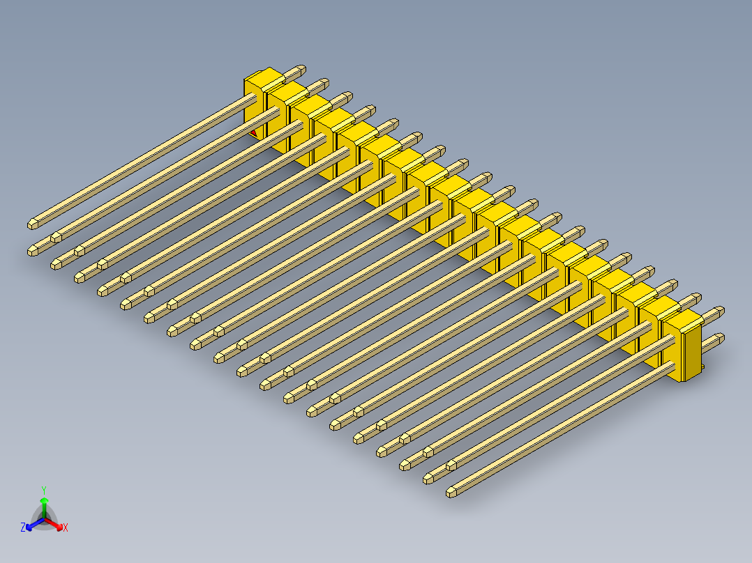 彩色公头100mil（2.54mm）系列-DS1021_yellow_2x19p_100mil_Type43_rev1.0