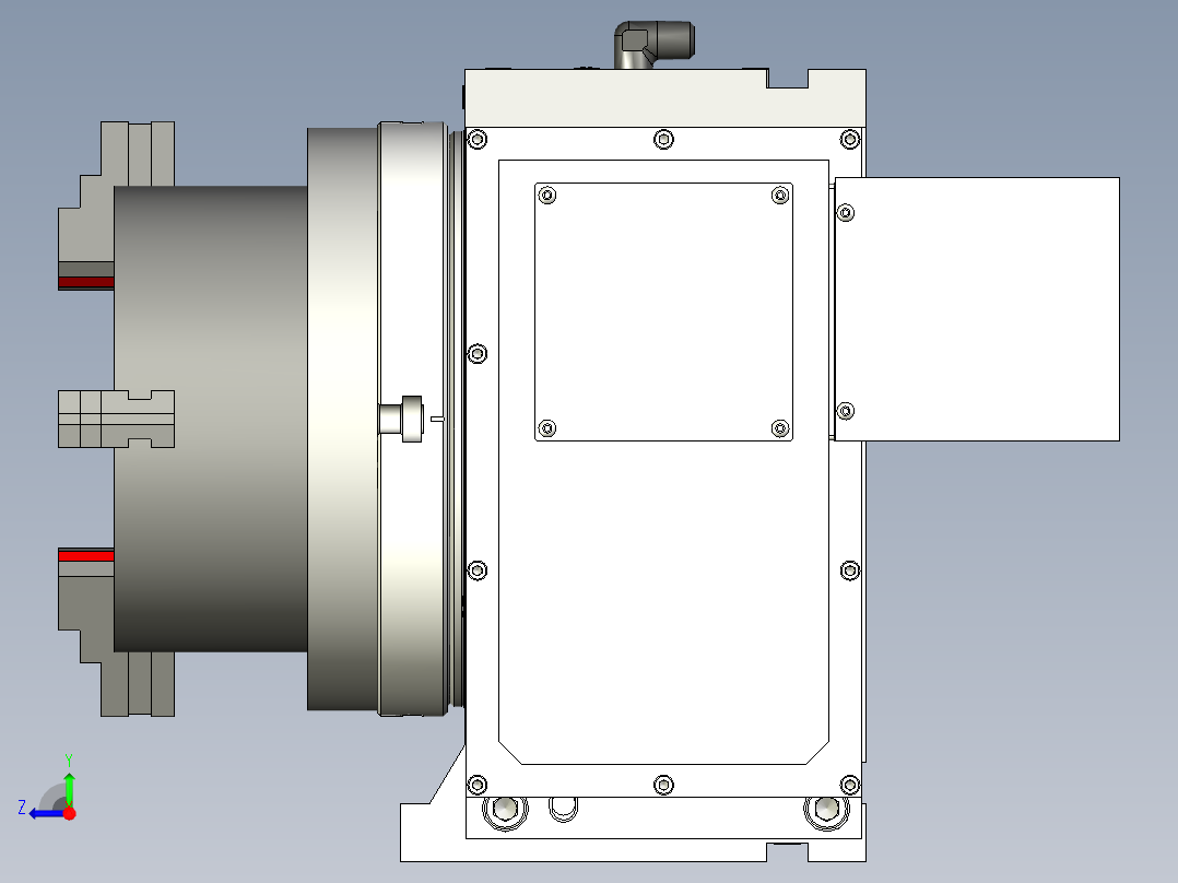 德川-255四轴转台配套卡盘1053530----50右视图