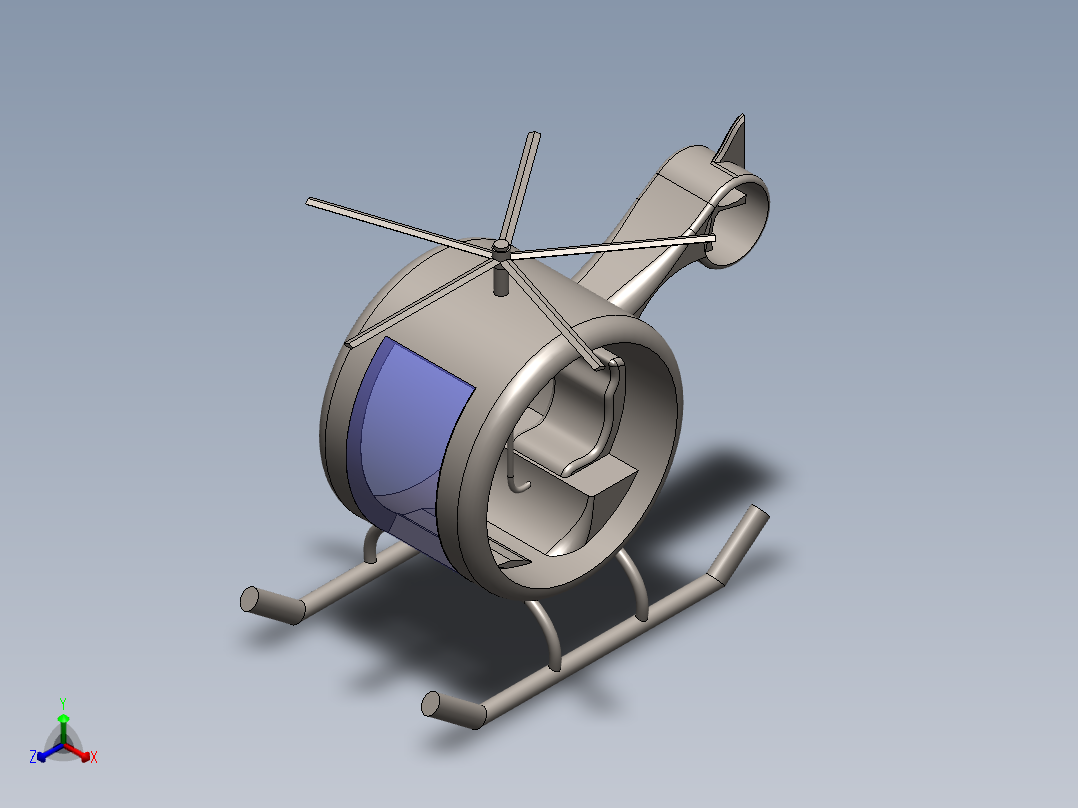 直升飞机 飞机模型设计 (54)正等轴测图