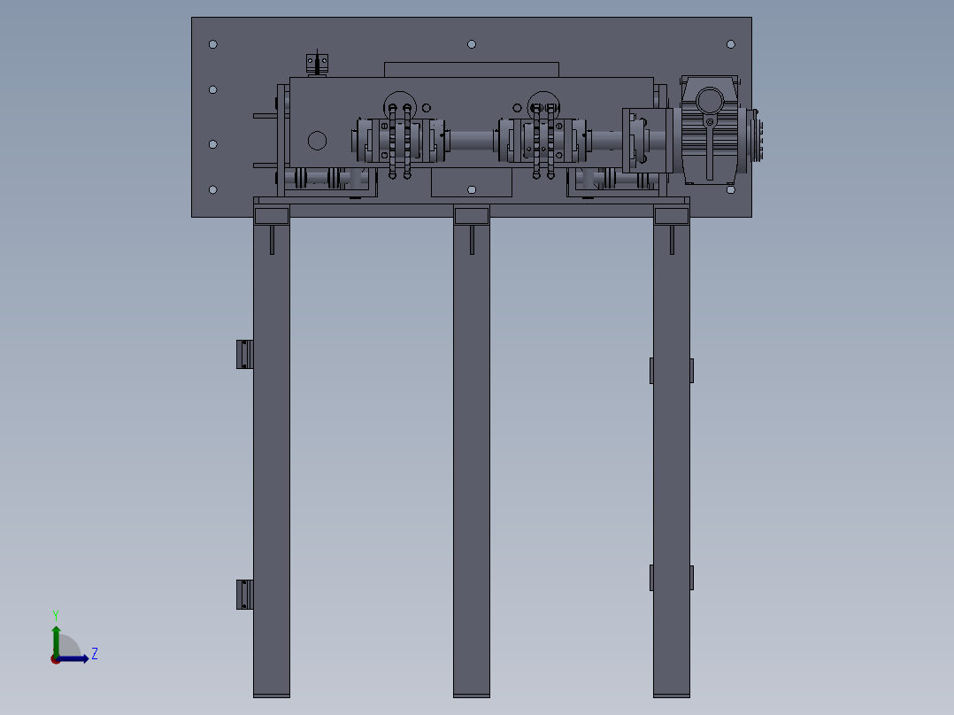 提升机3D模型图纸左视图