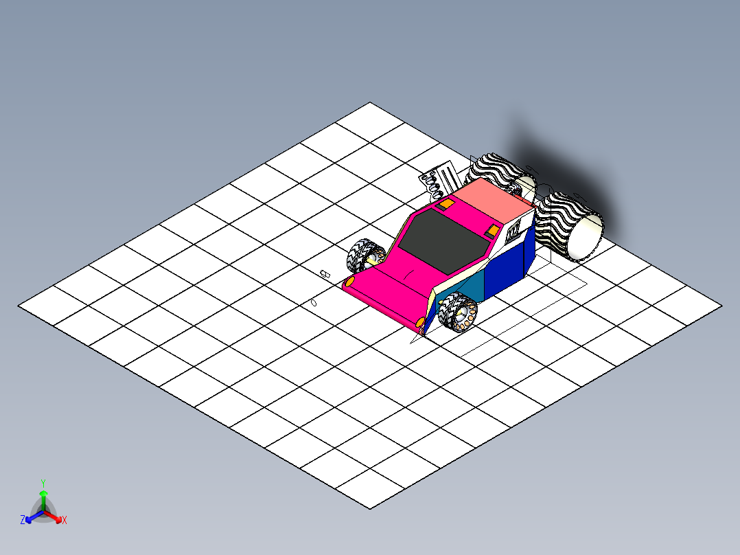 暗黑跑车正等轴测图