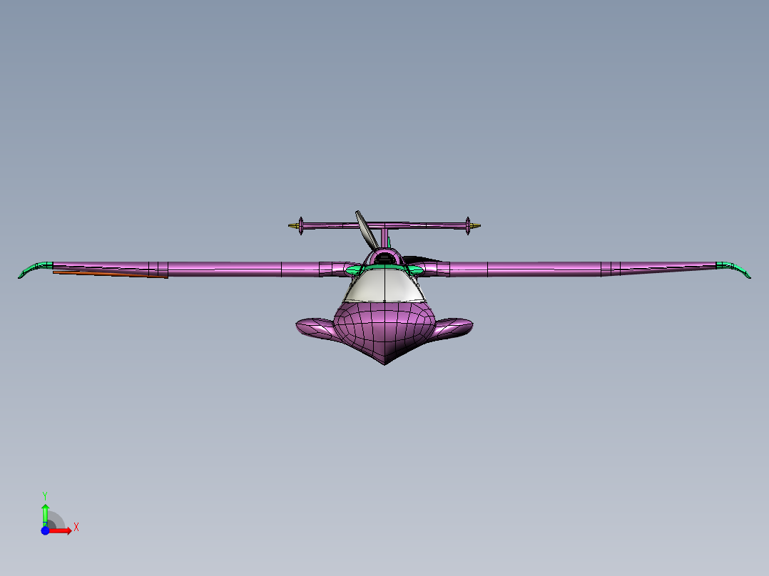 水陆两栖飞行汽车前视图