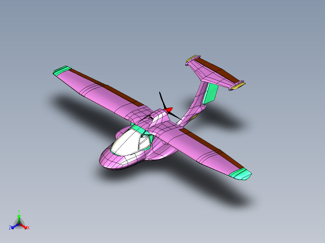 水陆两栖飞行汽车正等轴测图
