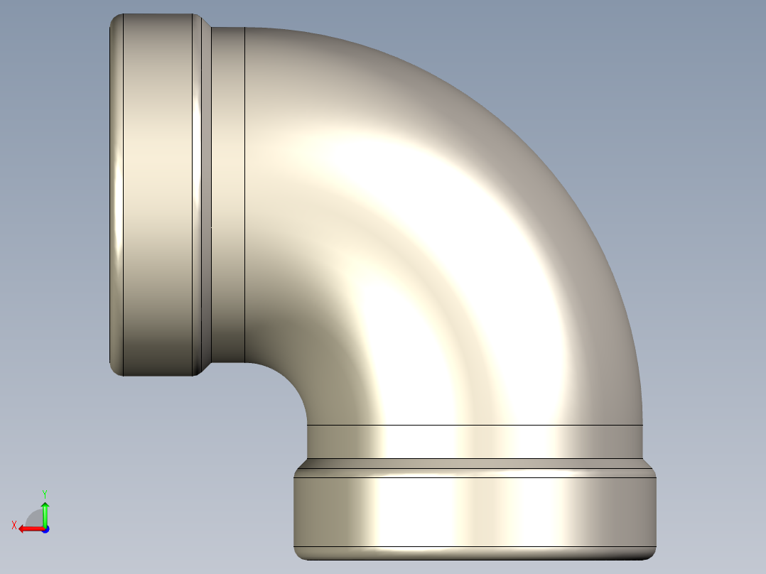 90°弯头G 1_2不锈钢后视图