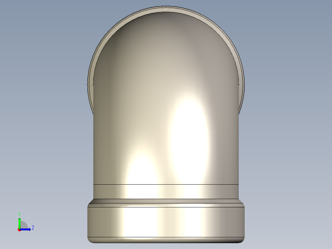 90°弯头G 1_2不锈钢左视图