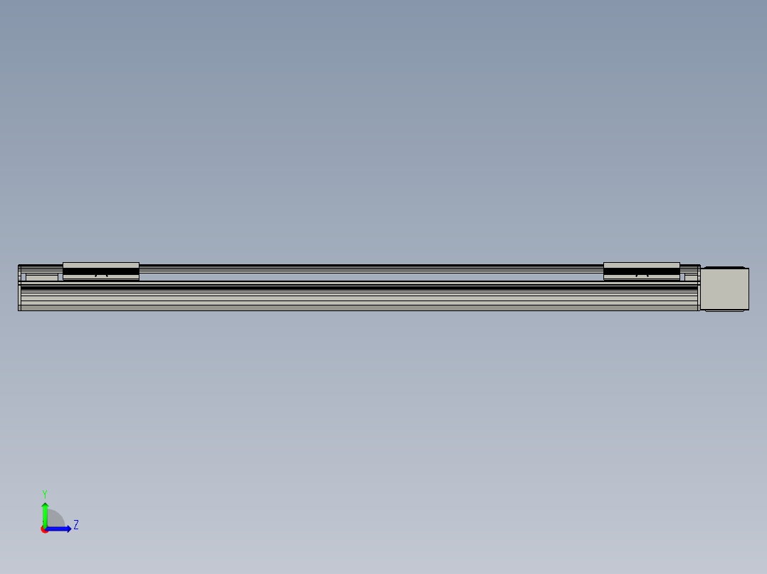 直线模组LHB17-L40-S1050-L(B)设计图纸左视图