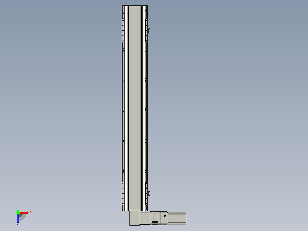 直线模组LHB17-L40-S1050-L(B)设计图纸俯视图