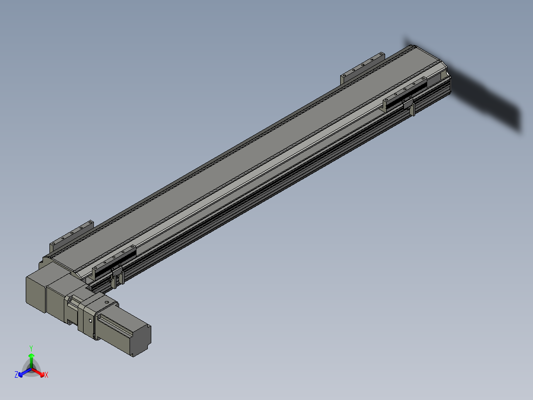 直线模组LHB17-L40-S1050-L(B)设计图纸正等轴测图