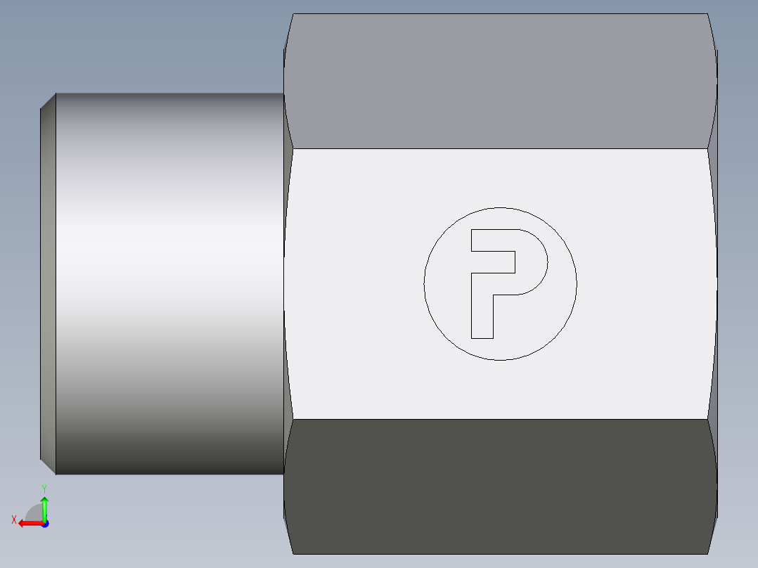 卡套式工业通用硬管接头EO_Swivel_connector_GAI14SMCFX后视图