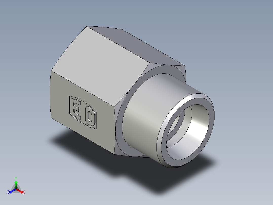 卡套式工业通用硬管接头EO_Swivel_connector_GAI14SMCFX正等轴测图