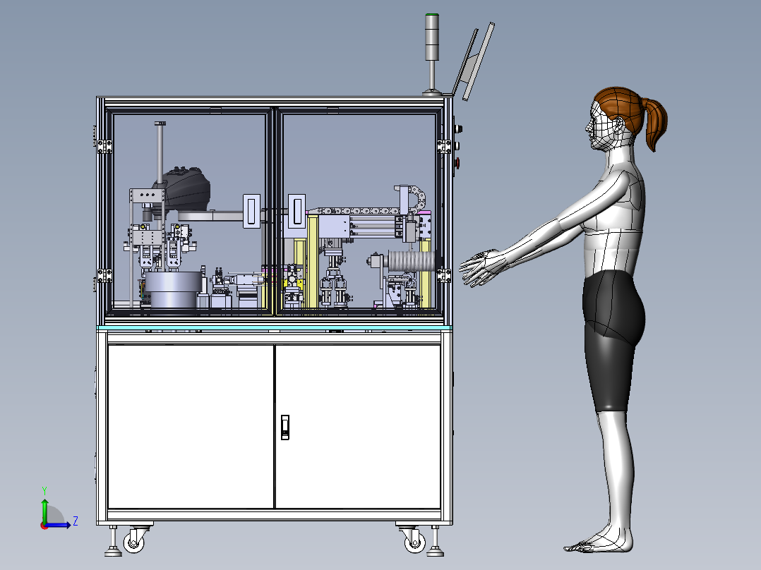 绳子裁切整形穿线机（sw22可编辑+工程图）左视图