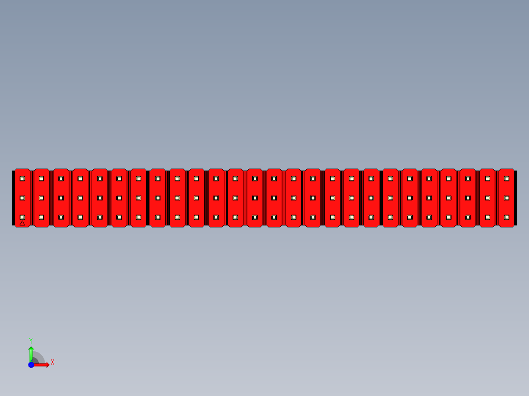 彩色公头100mil（2.54mm）系列-DS1021_red_3x26p_100mil_Type19_rev1.0前视图