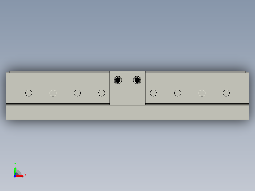 THK滚珠式有限直线运动滑座3D模型IGS格式前视图