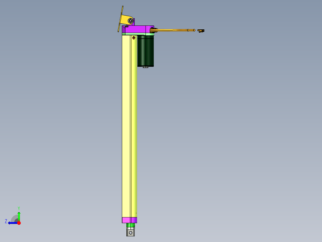 电动推杆3D装配图右视图