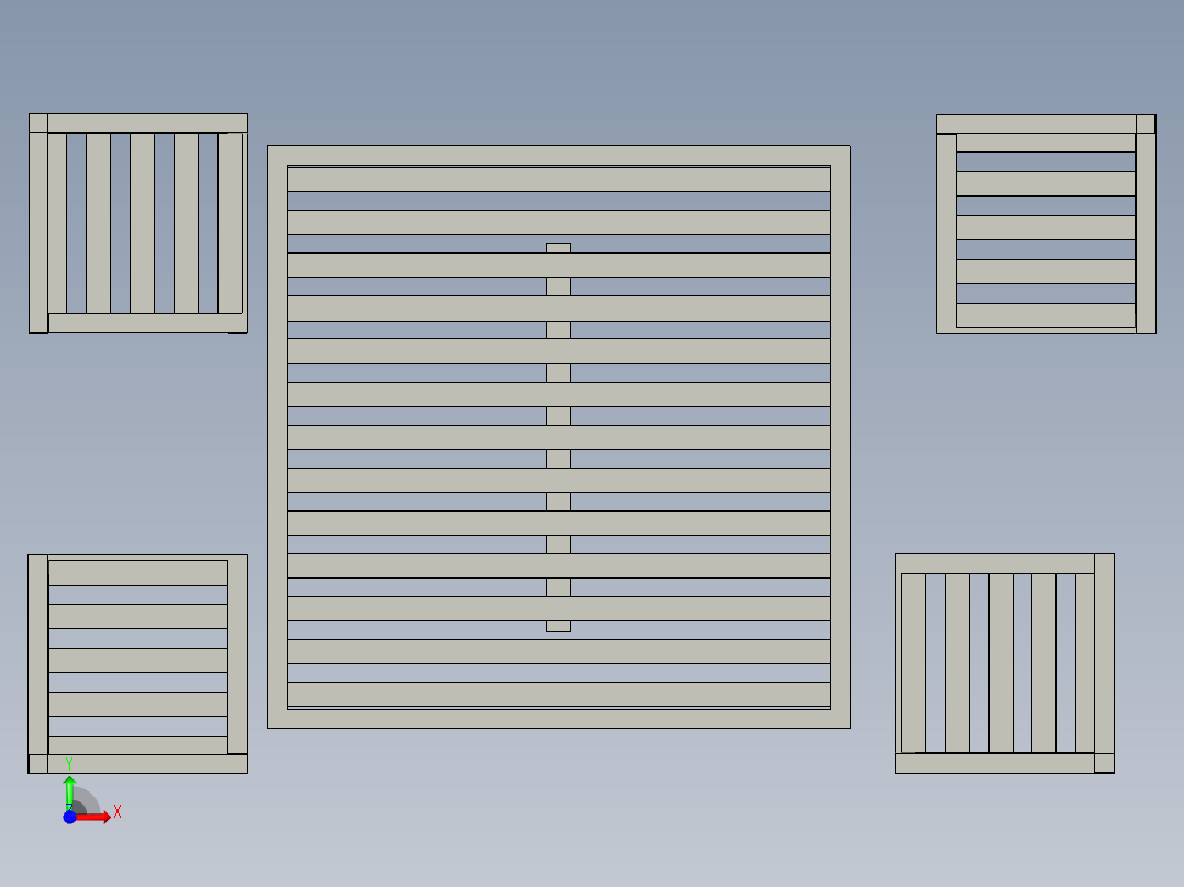 花园桌椅前视图