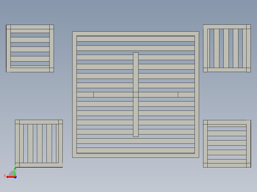 花园桌椅后视图