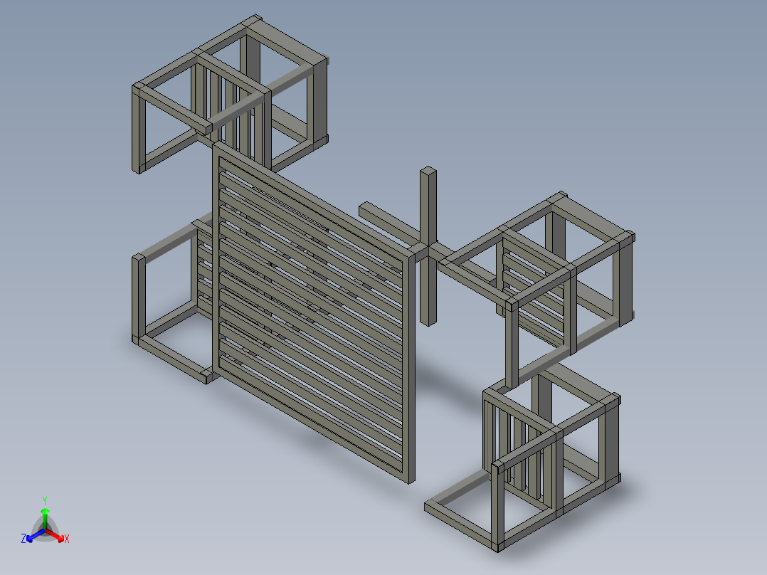 花园桌椅正等轴测图