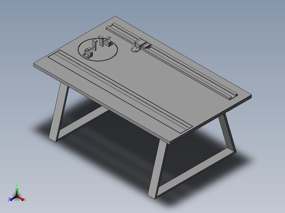 铝型材定位切割装置正等轴测图