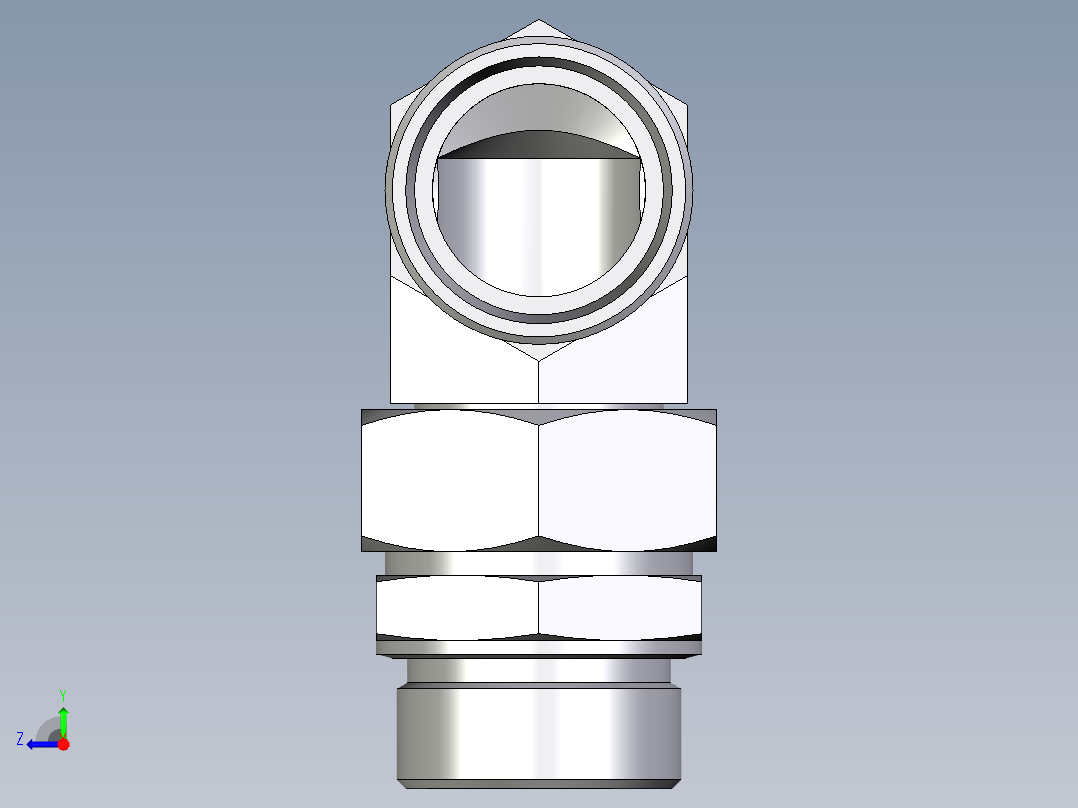 卡套式工业通用硬管接头EO_Assembled_adjustable_standpipe_elbow_EVW42LMOMD71右视图