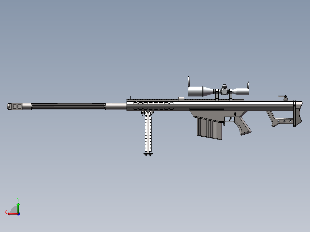 巴雷特(SolidWorks)后视图