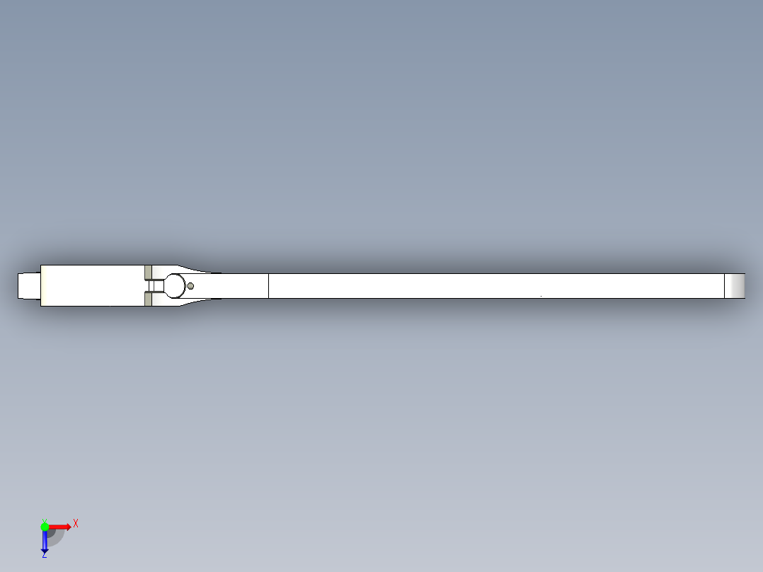 开口活动扳手三维模型俯视图