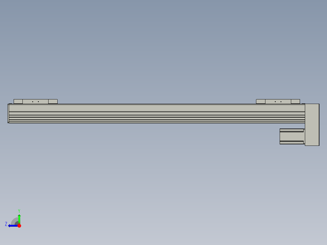 直线模组WG-LHC12-S900-D设计图纸右视图