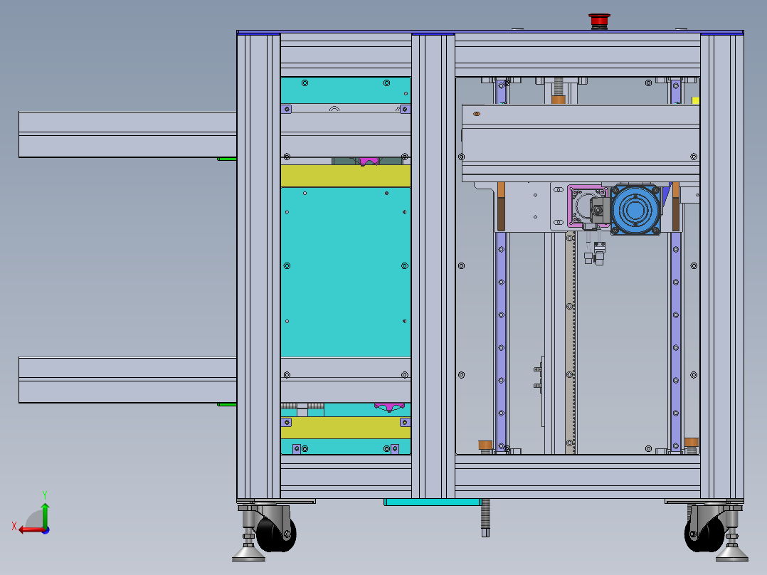 两倍速链双层线机头sw18可编辑后视图