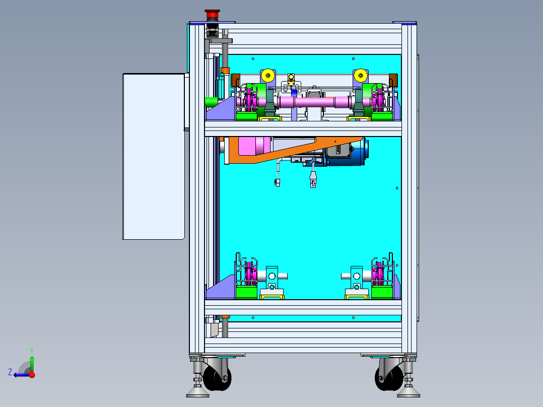 两倍速链双层线机头sw18可编辑右视图