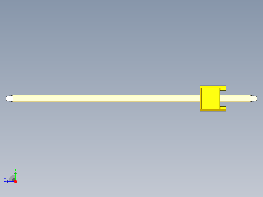 彩色公头100mil（2.54mm）系列-DS1021_yellow_1x32p_100mil_Type19_rev1.0右视图