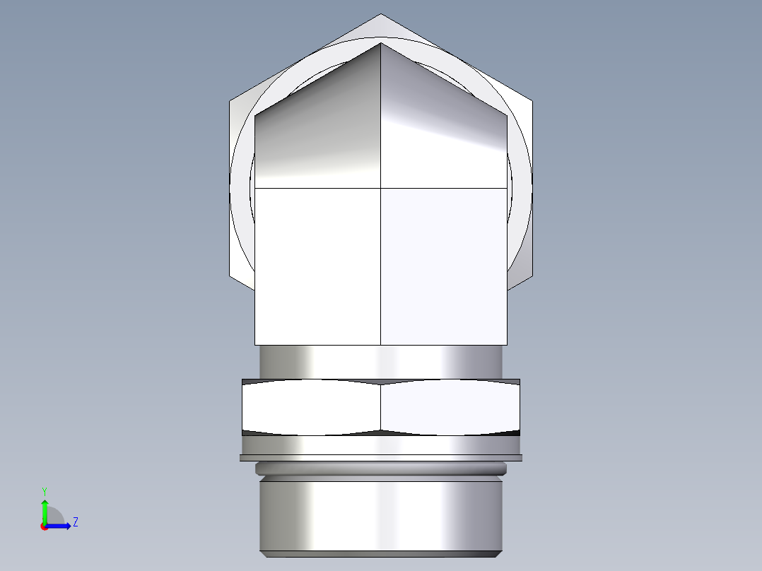卡套式工业通用硬管接头EO_Adjustable_Locknut_elbow_WEE38ZSMORCF左视图